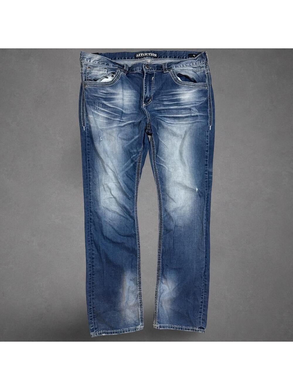 Y2K Grunge Affliction Ace Distressed Denim Jeans Size 42